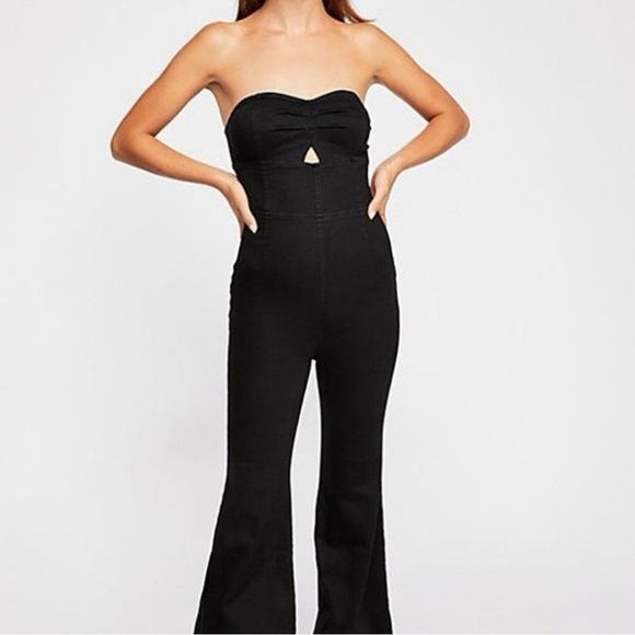 Free people Lydia flare jumpsuit size 4 - Picture 1 of 9